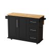 Rolling Kitchen Island Cart | 2-Door Cabinet