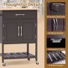 Kitchen Island Cart | Drawer & Towel Rack