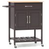 Kitchen Island Cart | Drawer & Towel Rack