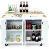 Rolling Island Cart | Rubber Wood Top